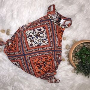 Divided Halter Crop Tank Top